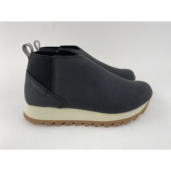 Merrell Alpine Chelsea Woman's Boots Black White Boot Slip On Faux Leather - Picture 7 of 12